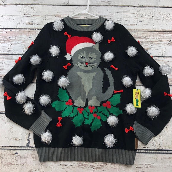 Tipsy Elves Sweaters Nwt Knit Cat Ugly Christmas Sweater Poshmark